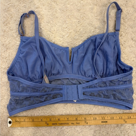 Victoria's Secret Blue fairy Floral Lace coquette Bralette XL - Picture 2 of 7